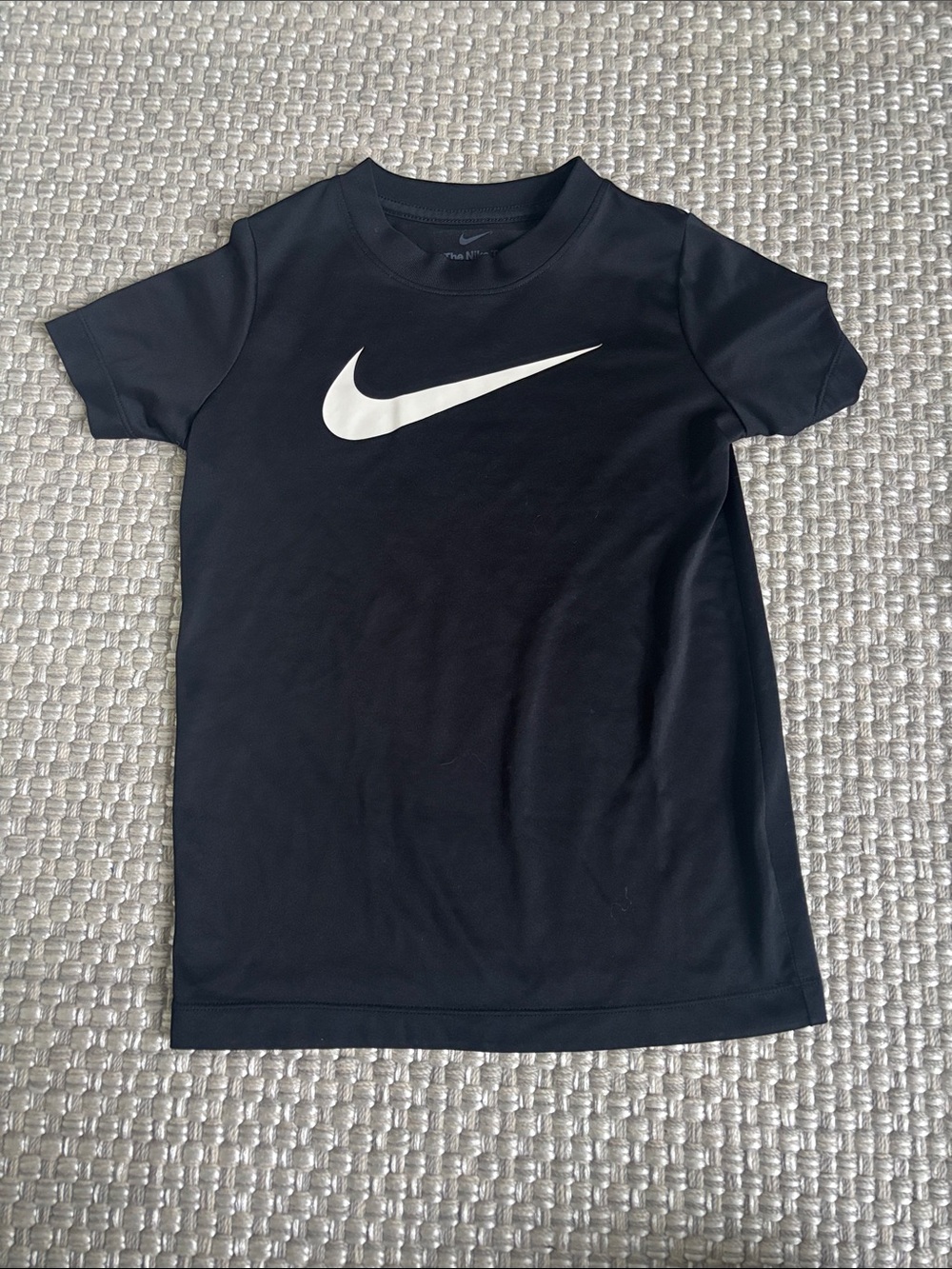 Nike Dri-fit Black Short Sleeve Tee with White Swoosh